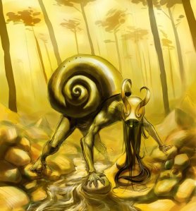 'A Snail' created and posted on DeviantArt by maCGot